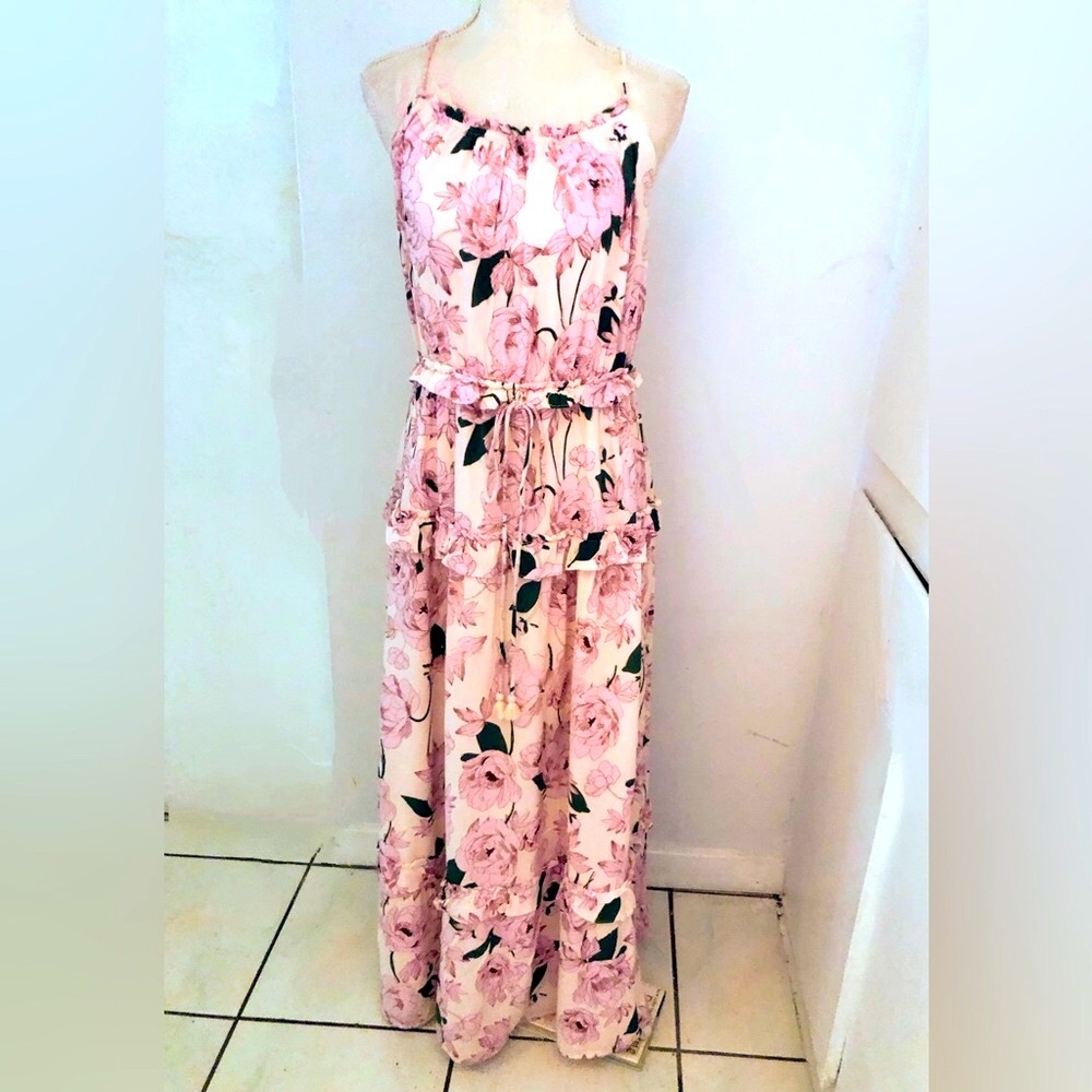 Lost + Wander Hawaiian Rose Tiered Maxi Sun Dress - Picture 3 of 16